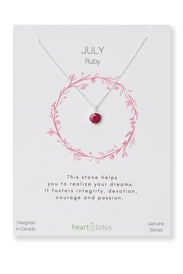 July Birthstone Necklace (Ruby)