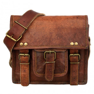 Small Brown Leather Satchel -- DragonSpace
