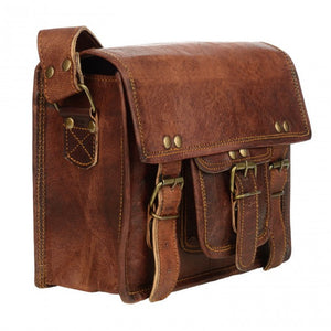 Small Brown Leather Satchel -- DragonSpace