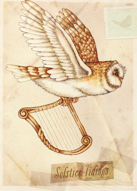 Owl with Harp Card