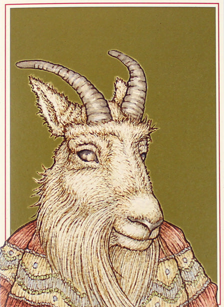 Winter Goat Moderne Card