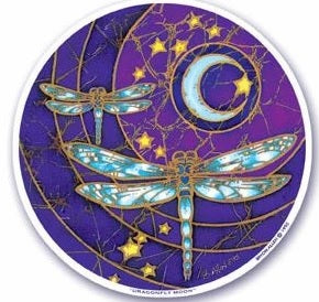 Dragonfly Moon Window Sticker