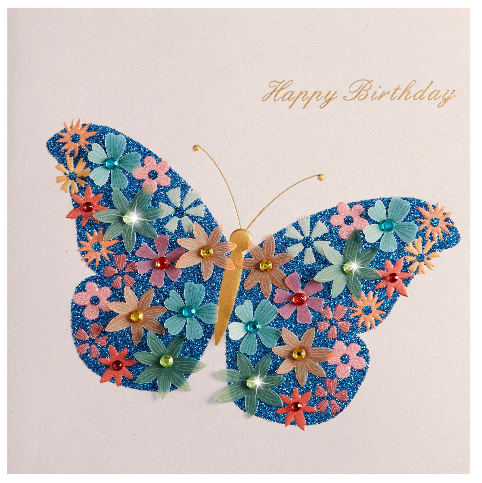 Flower Butterfly Birthday Card