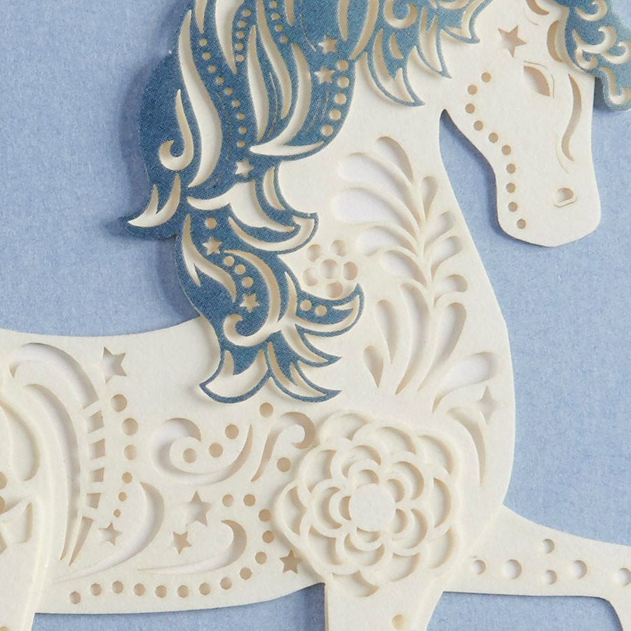 Unicorn White Birthday Card