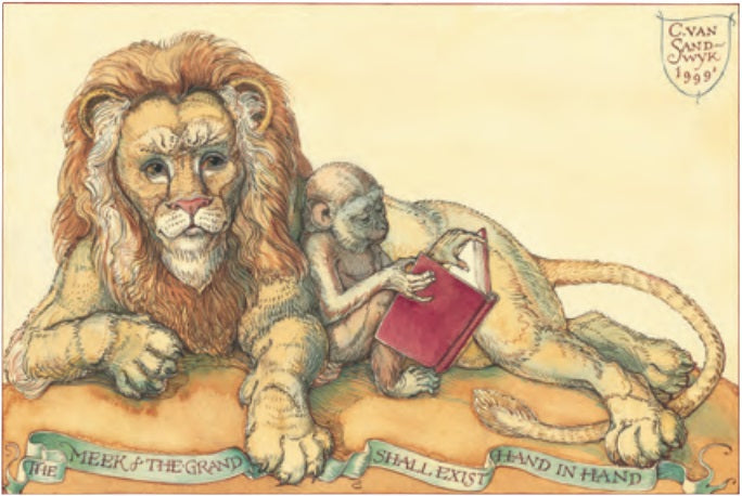 Lion and Monkey Notecard