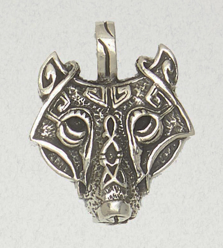 Viking Wolf's Head Necklace