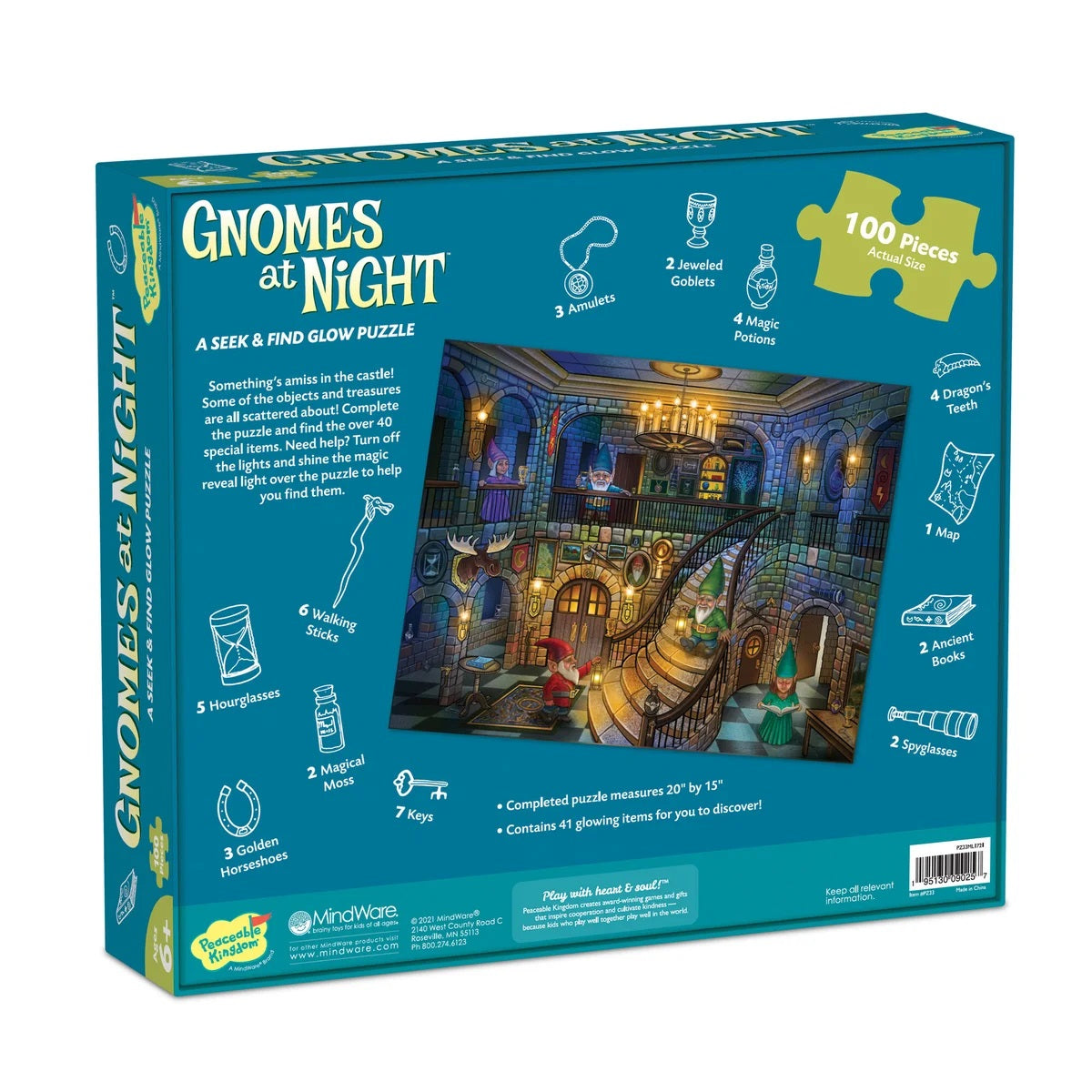 Gnomes at Night Seek & Find Glow Puzzle