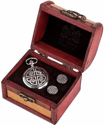 Pocket Watch Cufflinks Trunk Set (Square Knot) DragonSpace