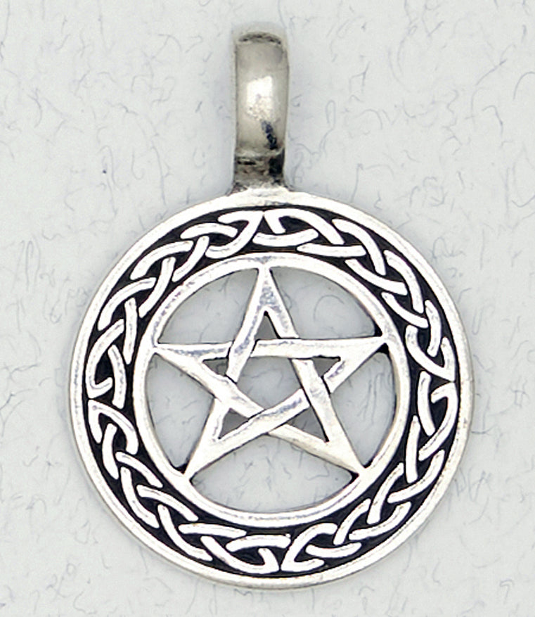 925 sterling silver wicca pentagram pendant necklace A39 – JK Silver
