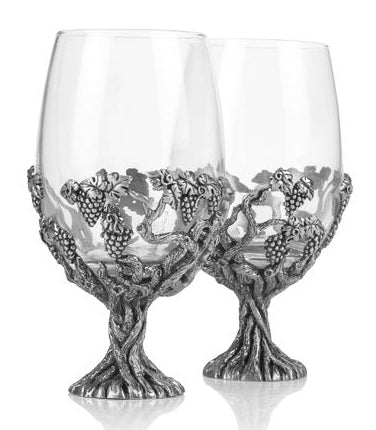 Grape Vine Wine Glass Pair