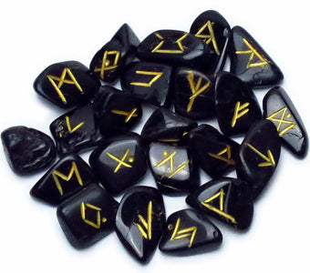 Black Tourmaline Rune Set -- DragonSpace