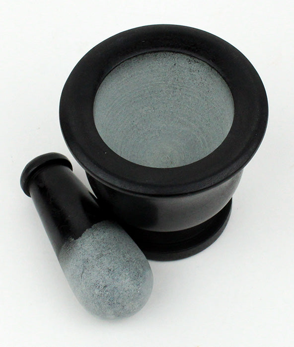 Black Soapstone Mortar & Pestle