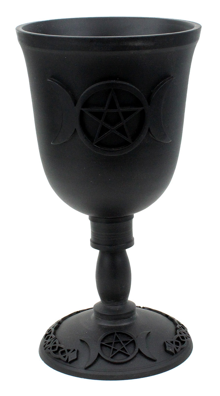 Triple Goddess & Pentacle Cast Iron Chalice