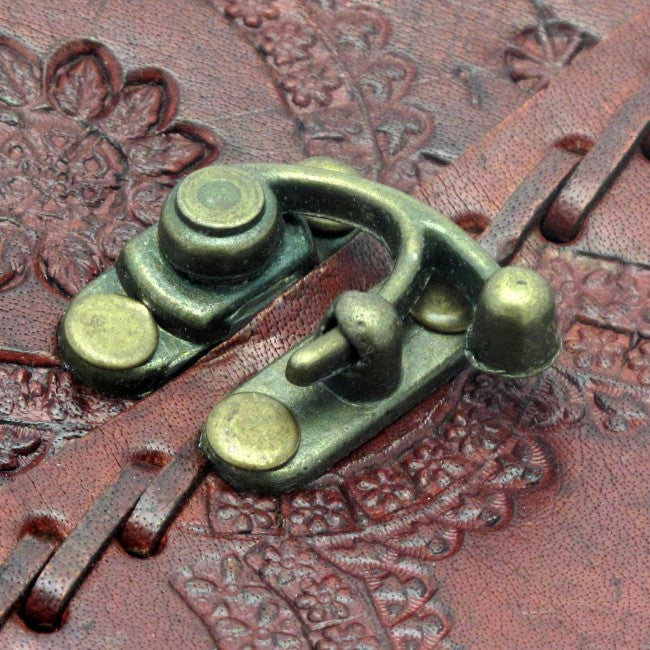 Medium Embossed Leather Journal with Clasp
