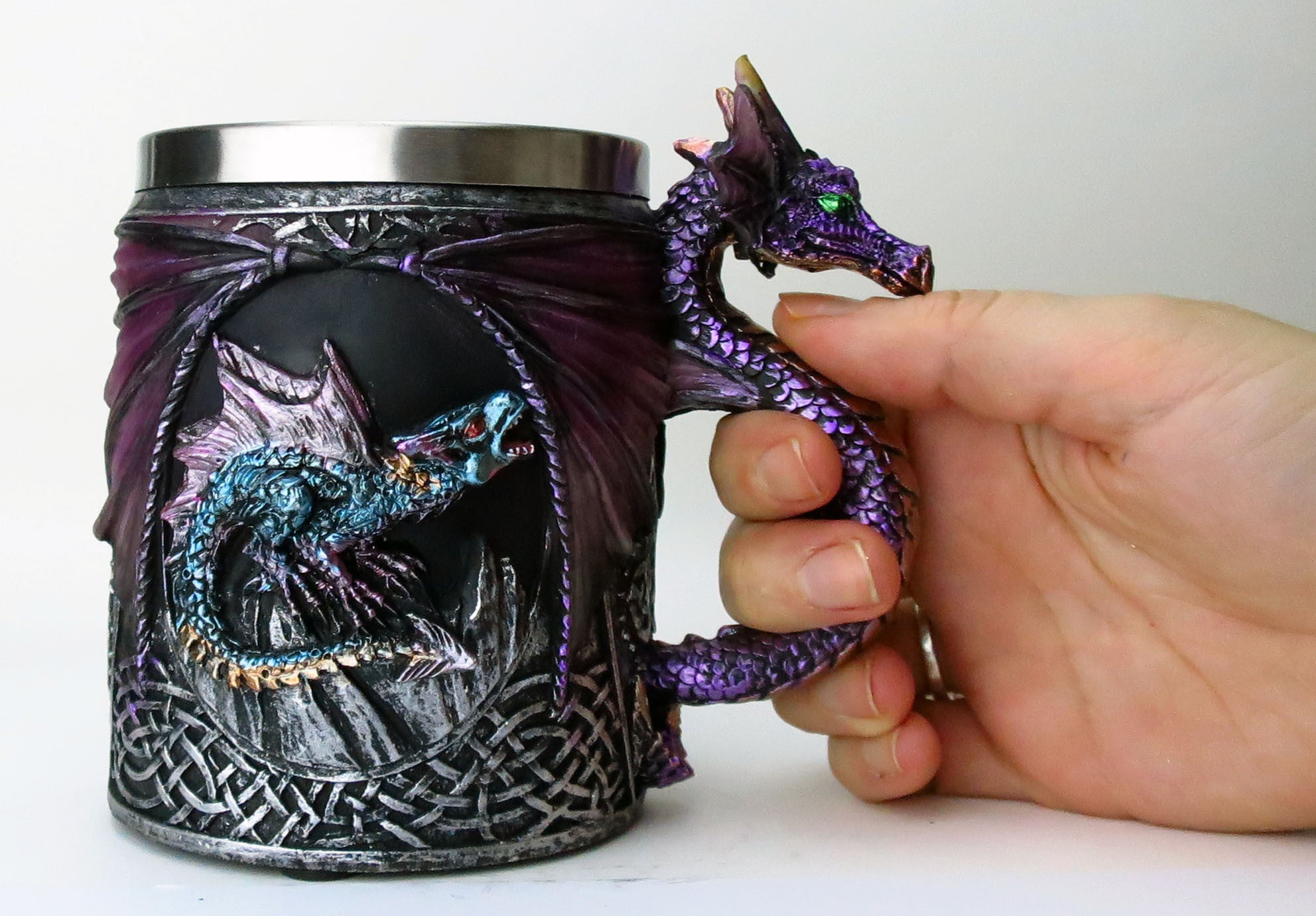 Purple Dragon Handle Mug