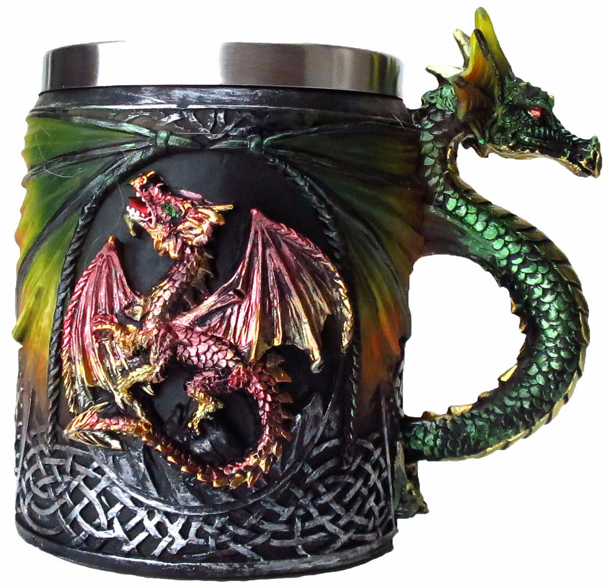 Green Dragon Handle Mug -- DragonSpace