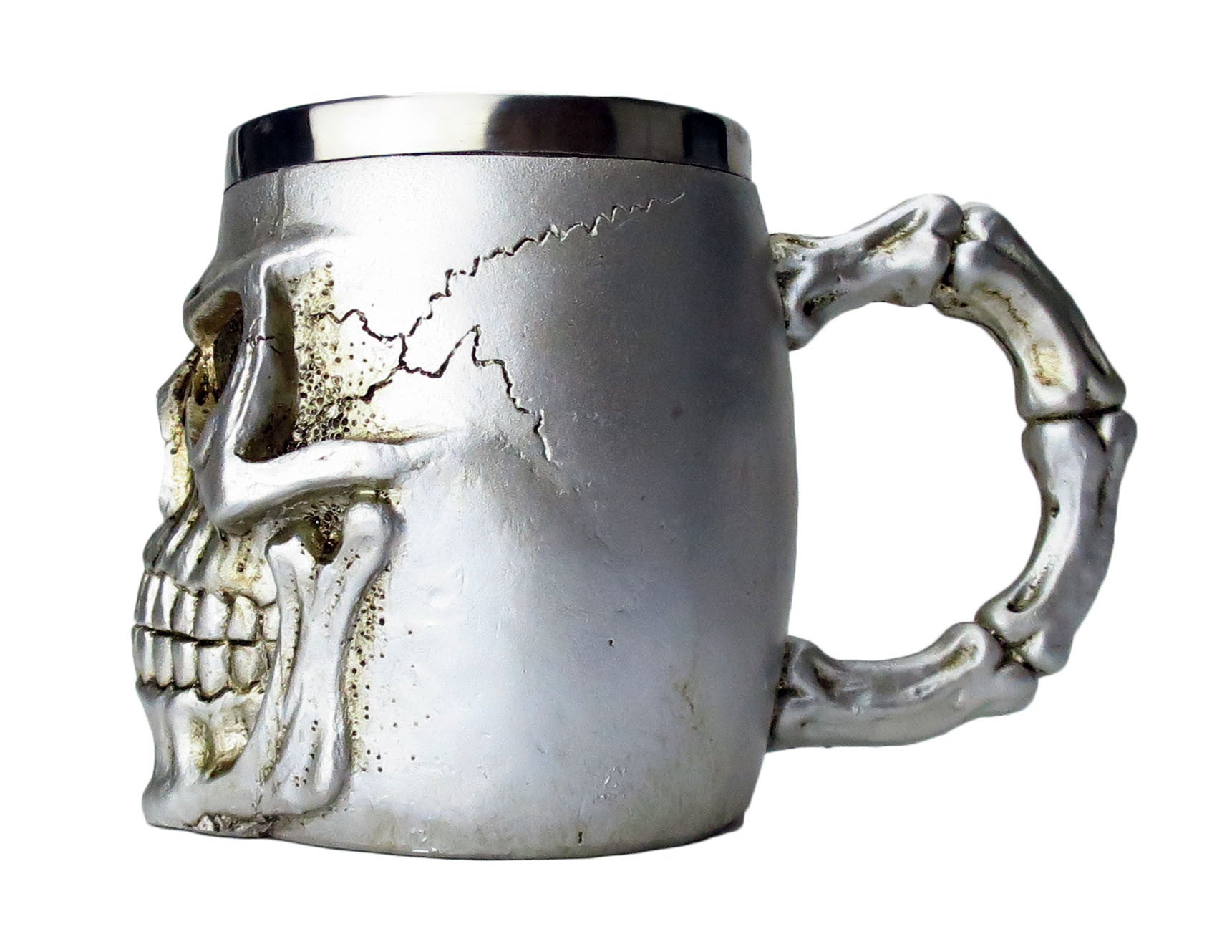 Silver Skull Mug -- DragonSpace