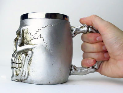 Silver Skull Mug -- DragonSpace