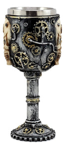 Steampunk Silver Skull Goblet -- DragonSpace