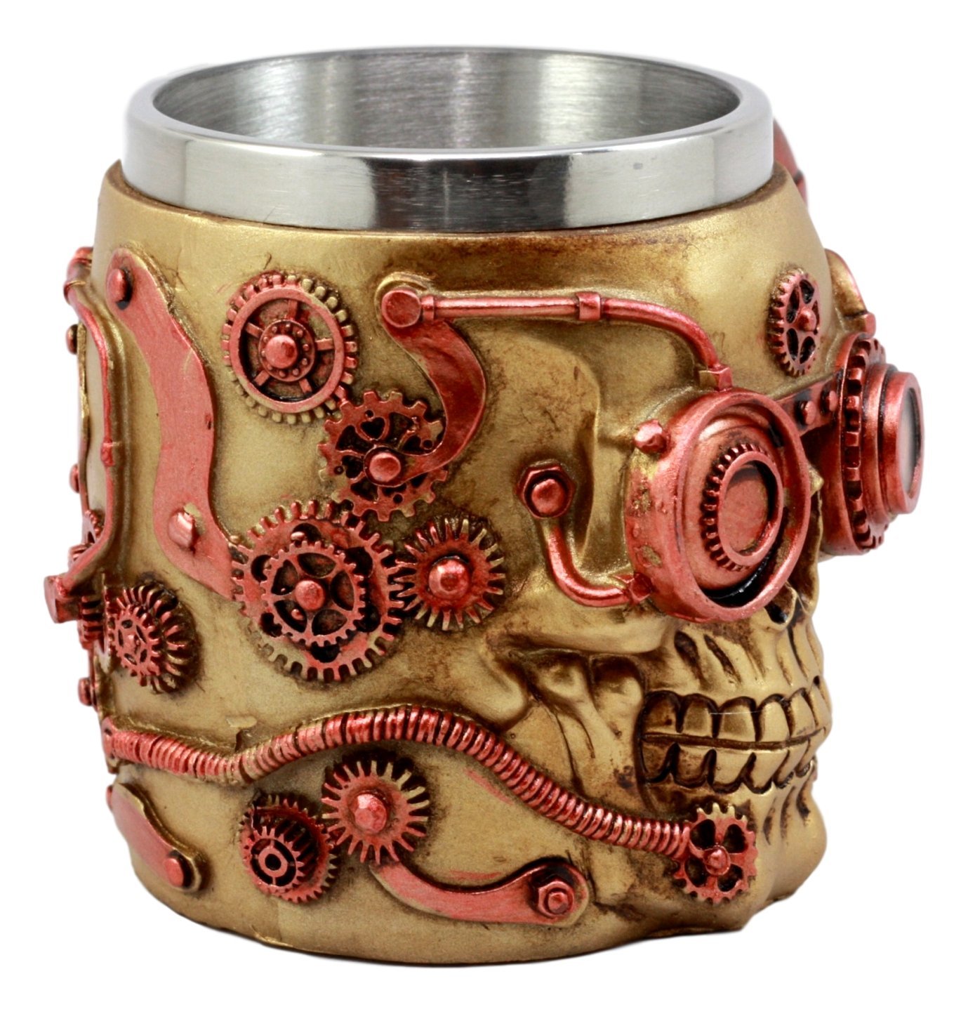 Steampunk Copper Skull Mug -- DragonSpace