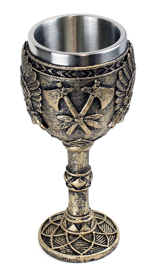 Brass Skull & Headdress Goblet