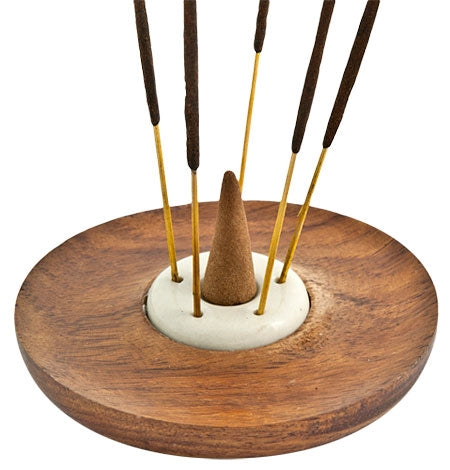 Wood Plate Incense Burner